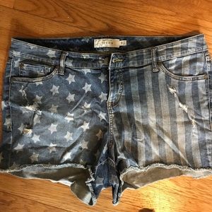 Torrid American Flag Jean Shorts